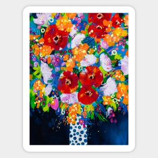 The Polka Dot Vase - Modern Floral Sticker